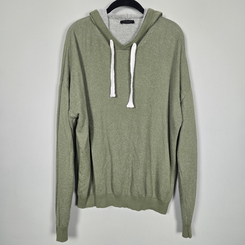 Phil Petter Mens Pullover Sweatshirt Hoodie XL Green Knitwear Boucle Sustainable